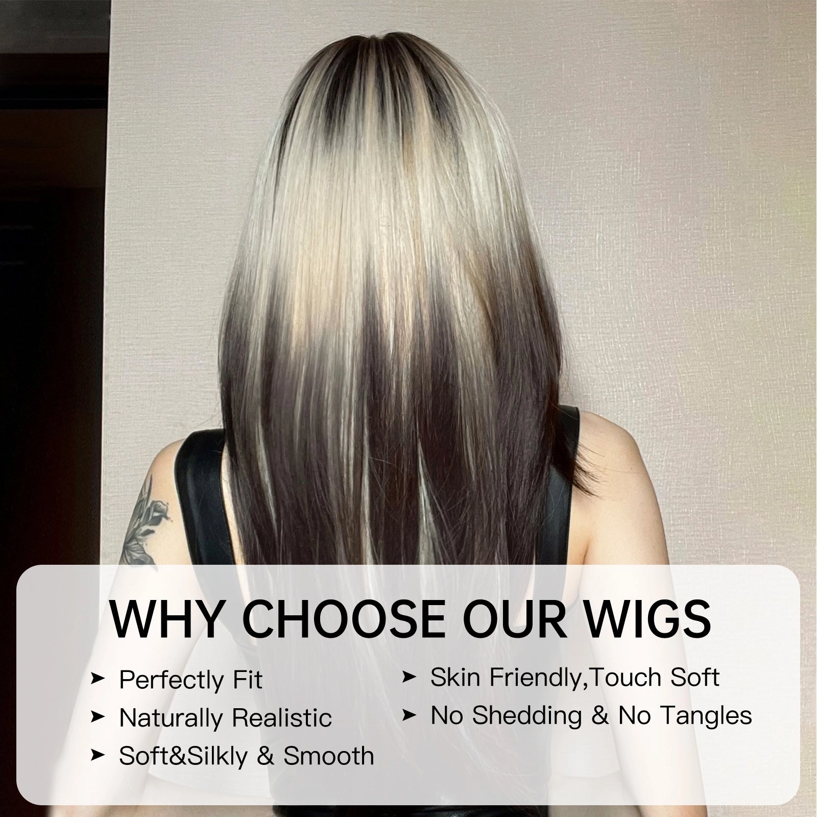 Black and Platinum Blonde Split Wig - MARKETPLACE