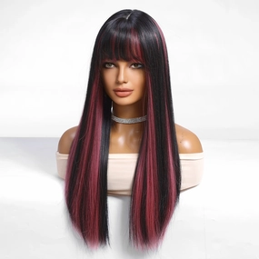 Black Highlight Pink Wig - MARKETPLACE