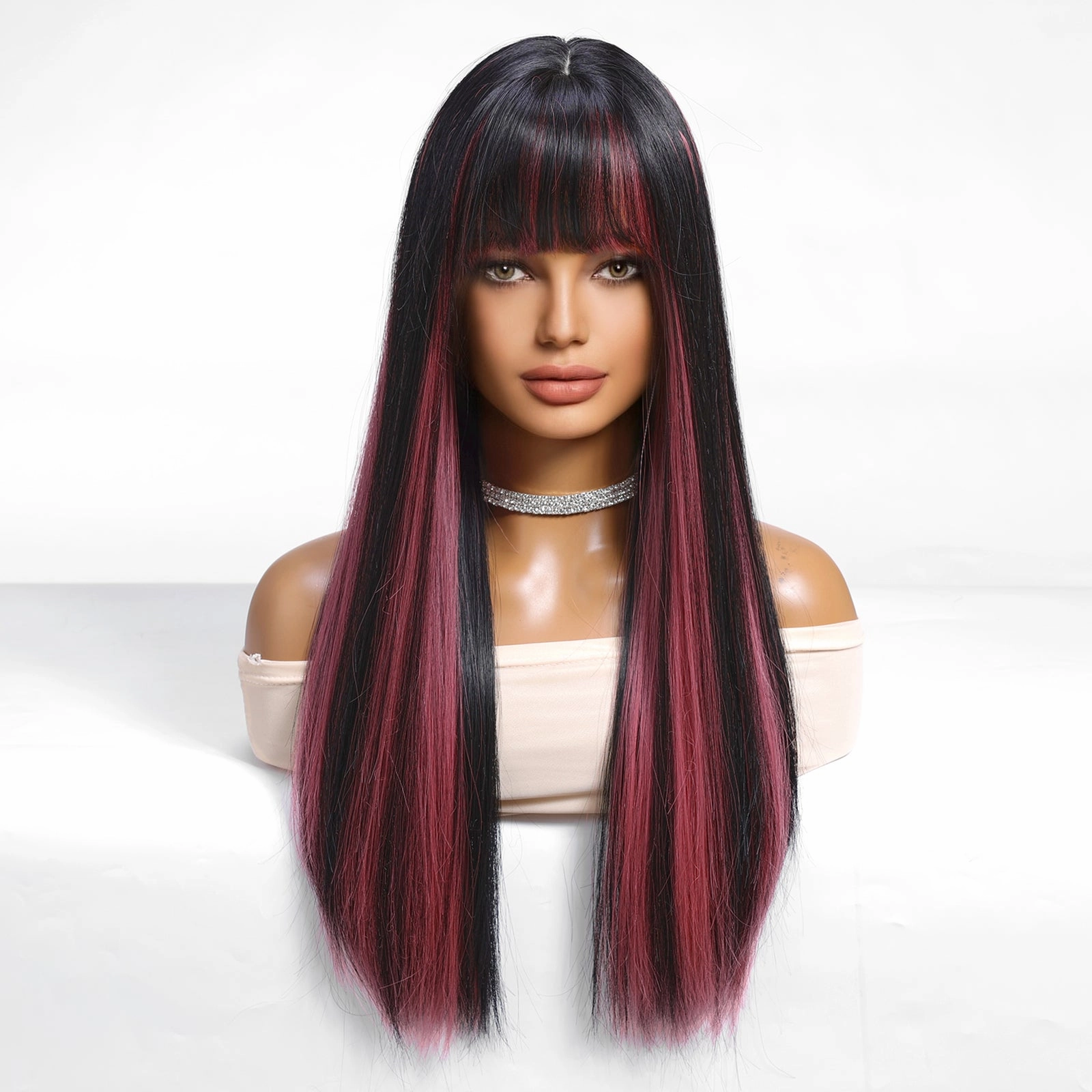Black Highlight Pink Wig - MARKETPLACE