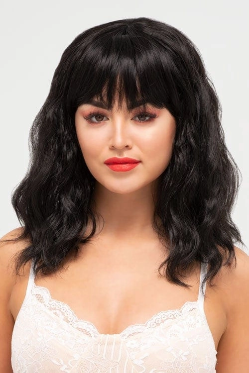 Black long wavy bob wig (lob): Sigrid