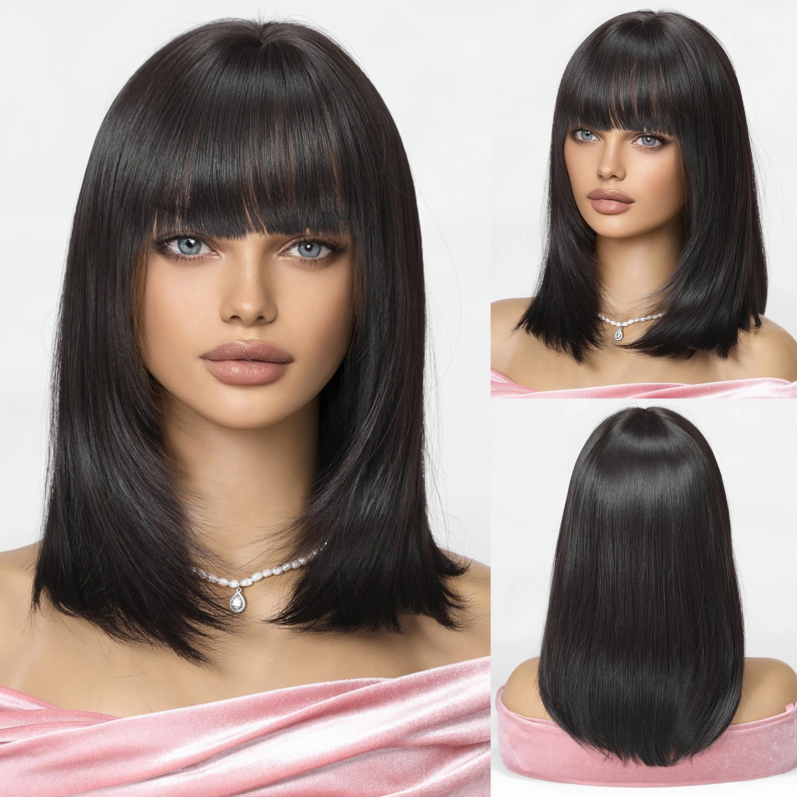 Black Mid-Length Wig- MARKETPLACE