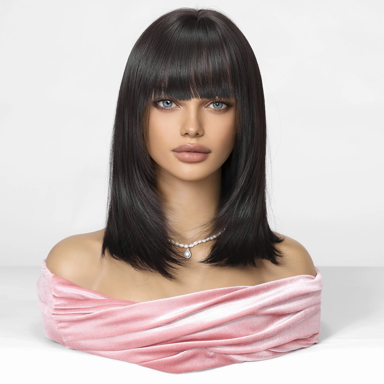 Black Mid-Length Wig- MARKETPLACE