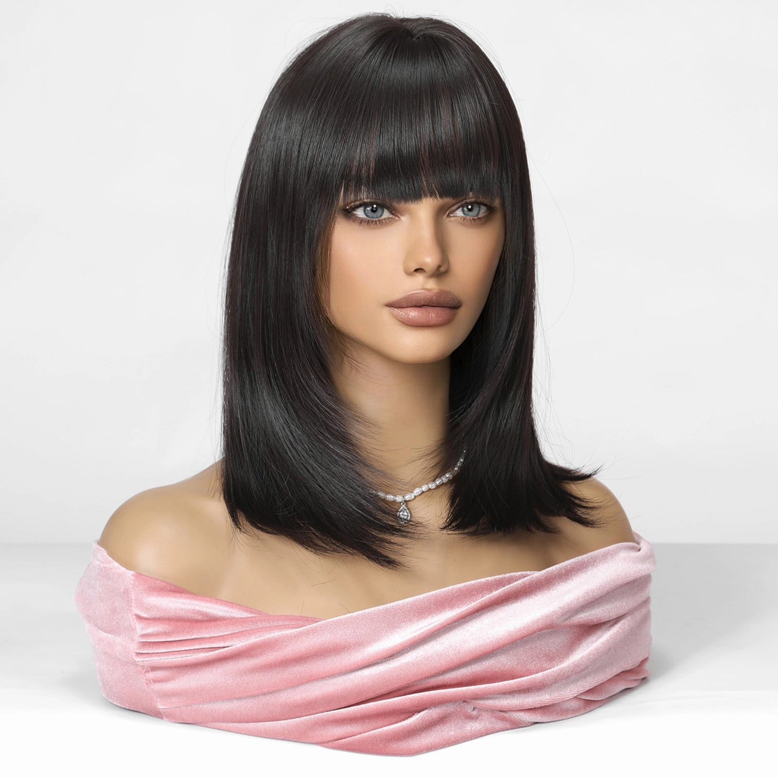 Black Mid-Length Wig- MARKETPLACE
