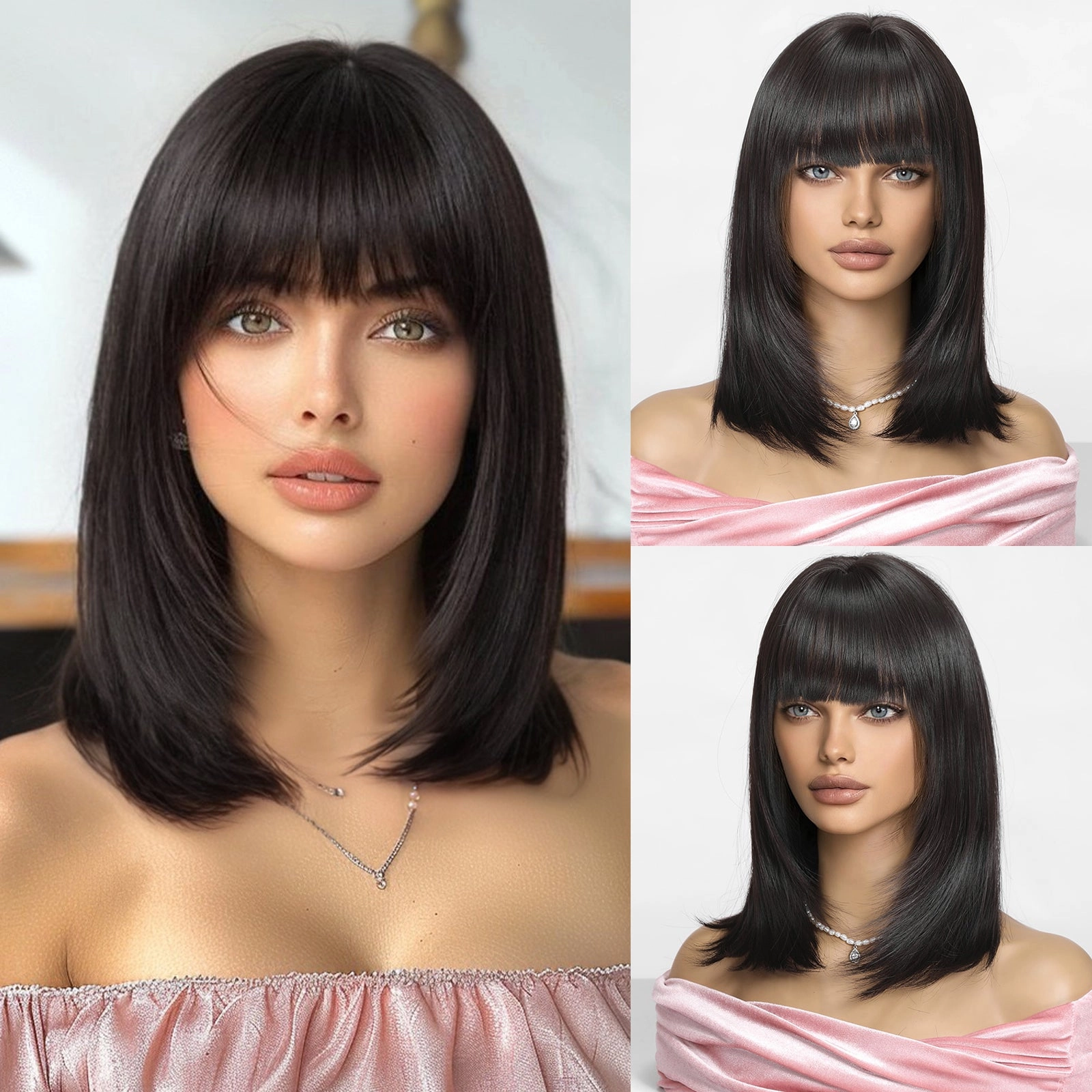 Black Mid-Length Wig- MARKETPLACE