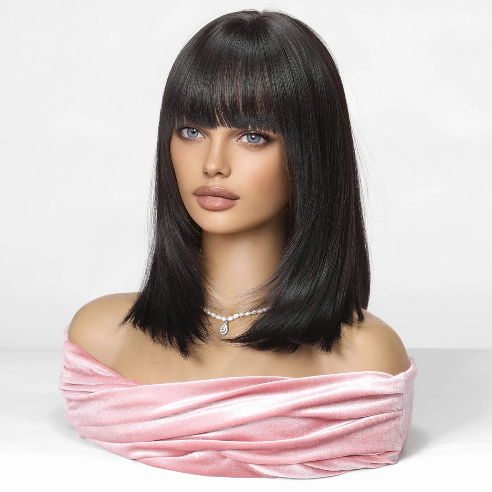 Black Mid-Length Wig- MARKETPLACE