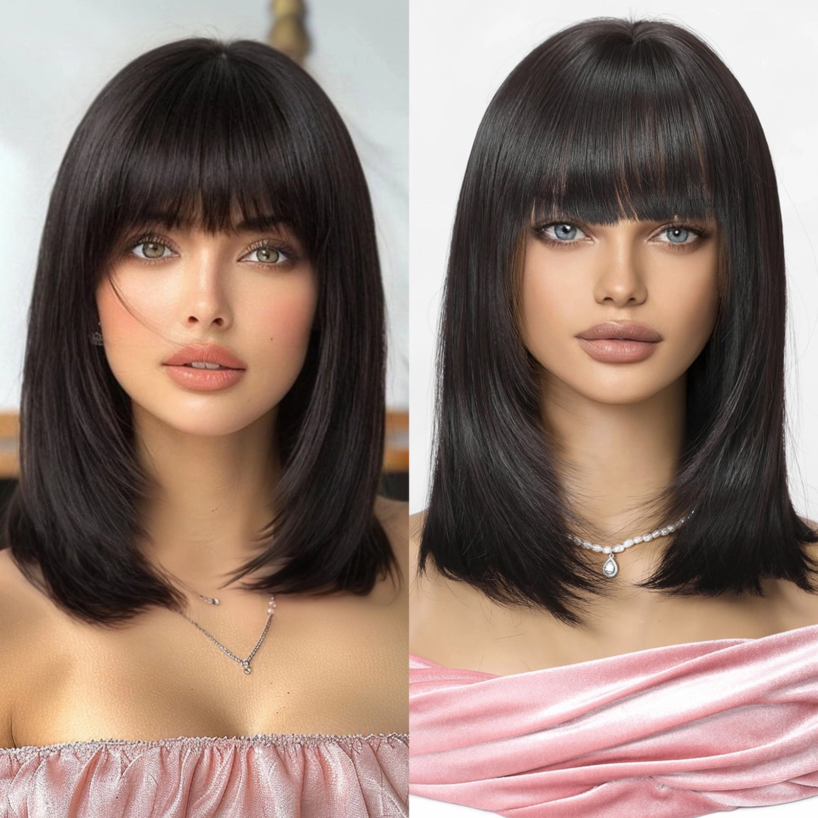Black Mid-Length Wig- MARKETPLACE