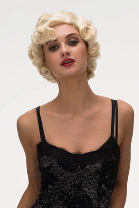 Blonde 1920s 1930s style wig, short with finger waves: Diva