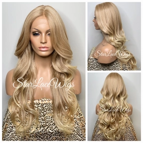 Blonde Lace Front Wig Loose Curls Layered Synthetic - Mary