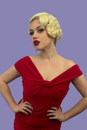 Blonde pinup wig, lace front, vintage style: Odette