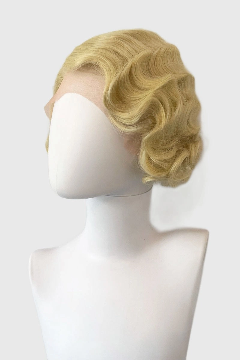 Blonde pinup wig, lace front, vintage style: Odette