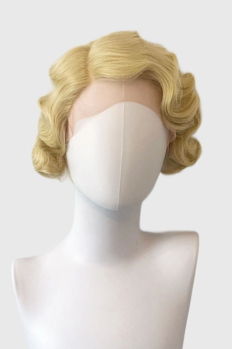 Blonde pinup wig, lace front, vintage style: Odette