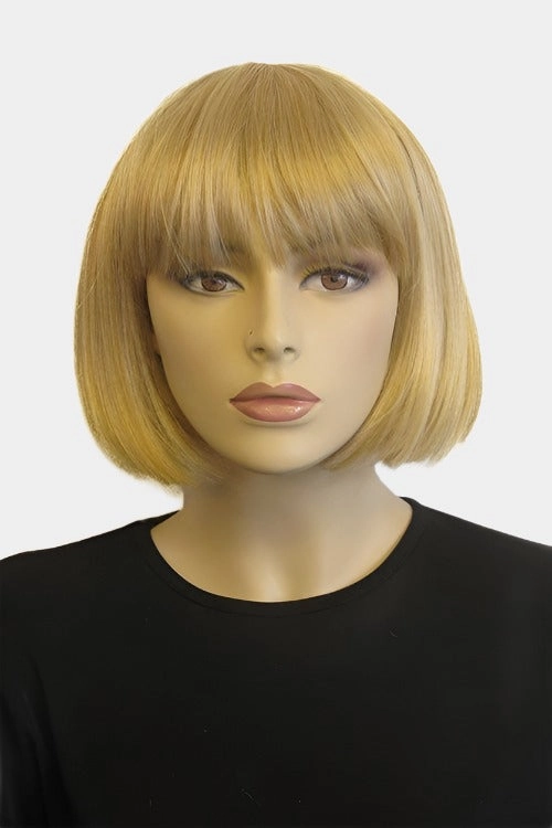 Blunt blonde bob wig with fringe: Gracie