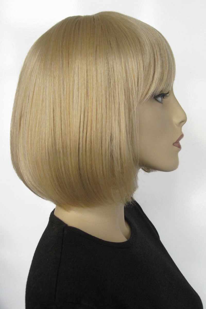 Blunt blonde bob wig with fringe: Gracie
