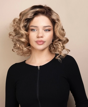 bob human wig - 12" rooted dirty blonde.
