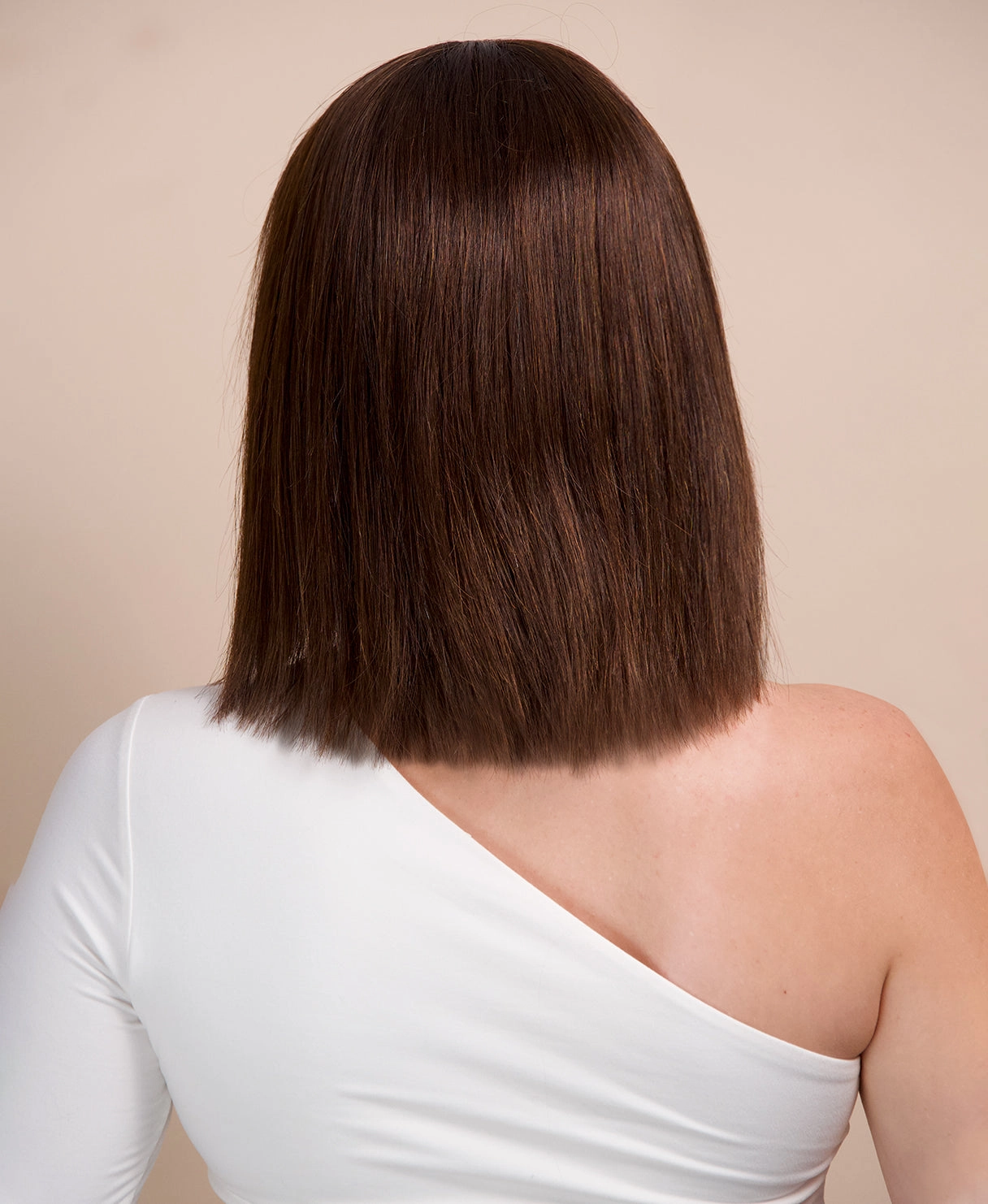 bob wig with fringe - 10" chocolate brown.