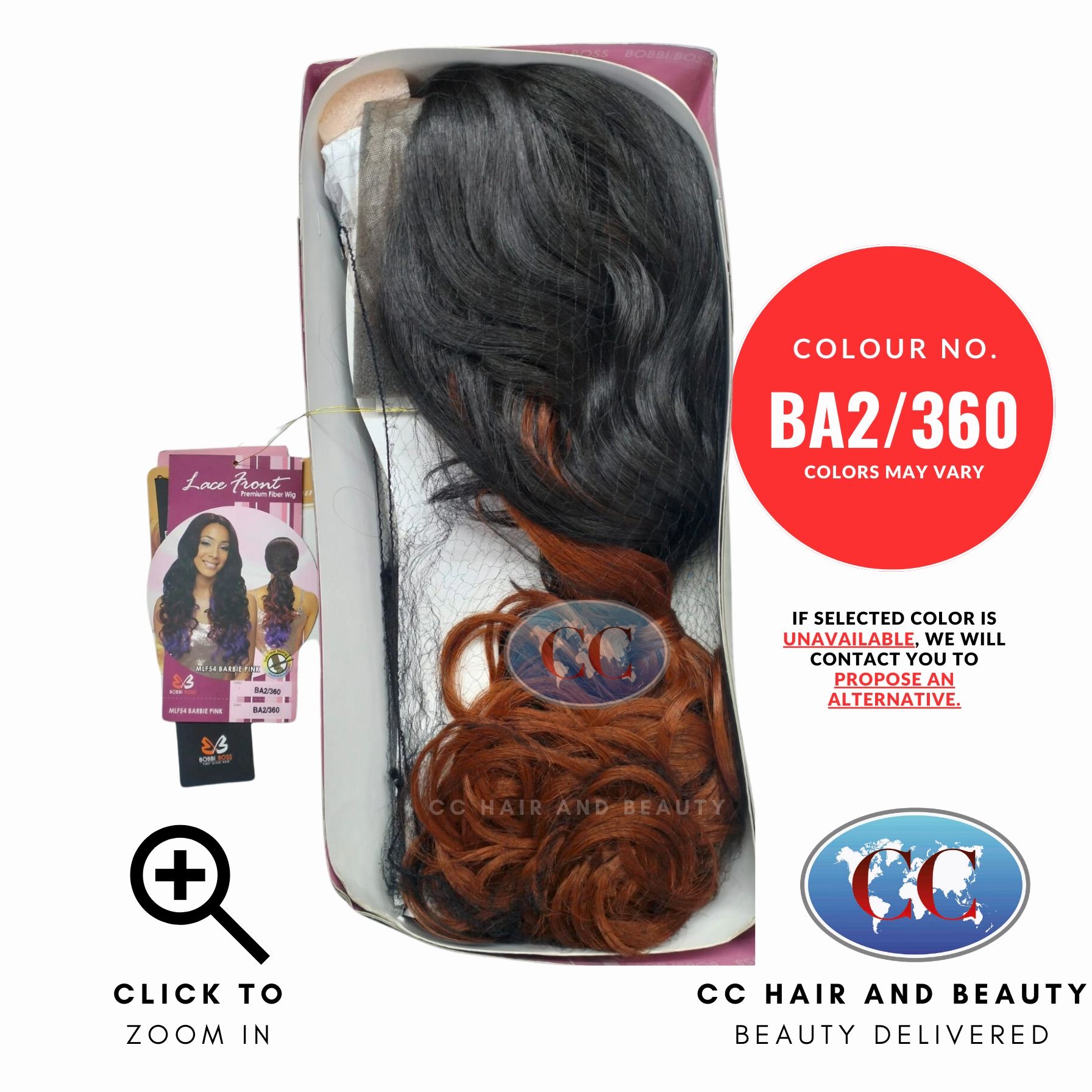 Bobbi Boss Synthetic Lace Front Wig - MLF54 BARBIE PINK