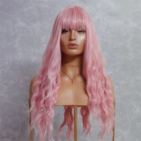 BONNIE Pink 22" Fringe Wig