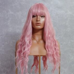 BONNIE Pink 22" Fringe Wig