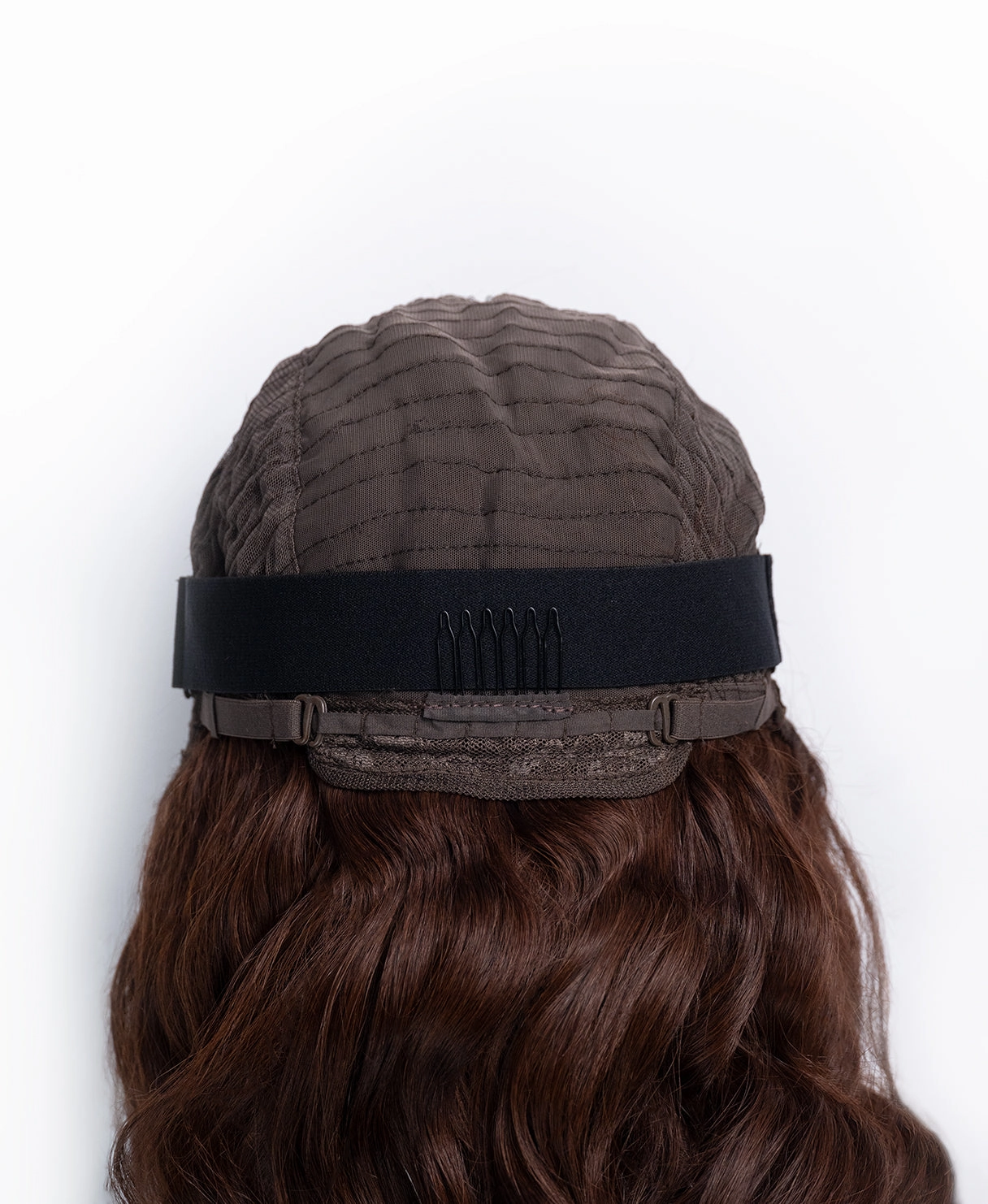 bouncy curls human wig - 16" medium brown.