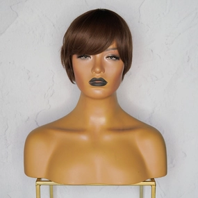 BRIDE Caramel Brown Pixie Cut Fringe Wig