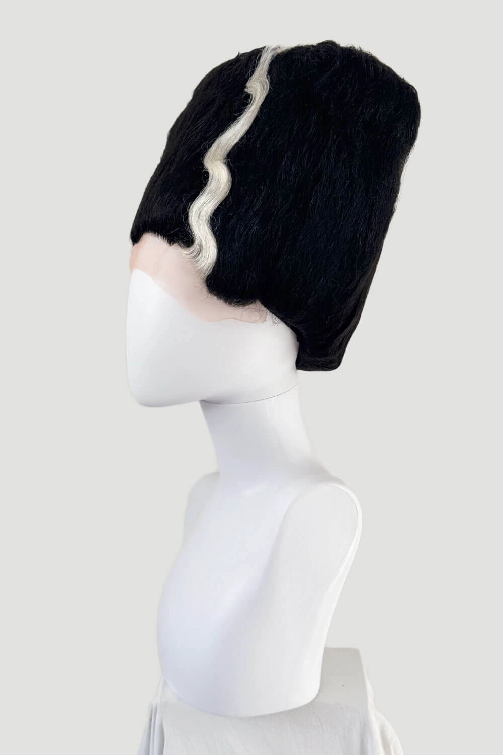 Bride of Frankenstein lacefront wig, black with platinum streaks: Eva