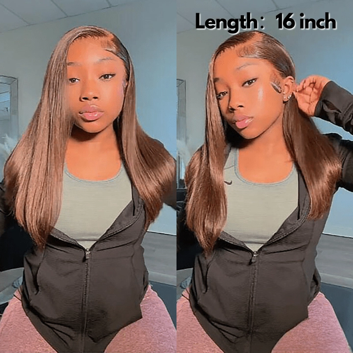 Brown 13x4 HD Lace Frontal Bob Wig Colored Bone Straight Human Hair Short Bob Wigs