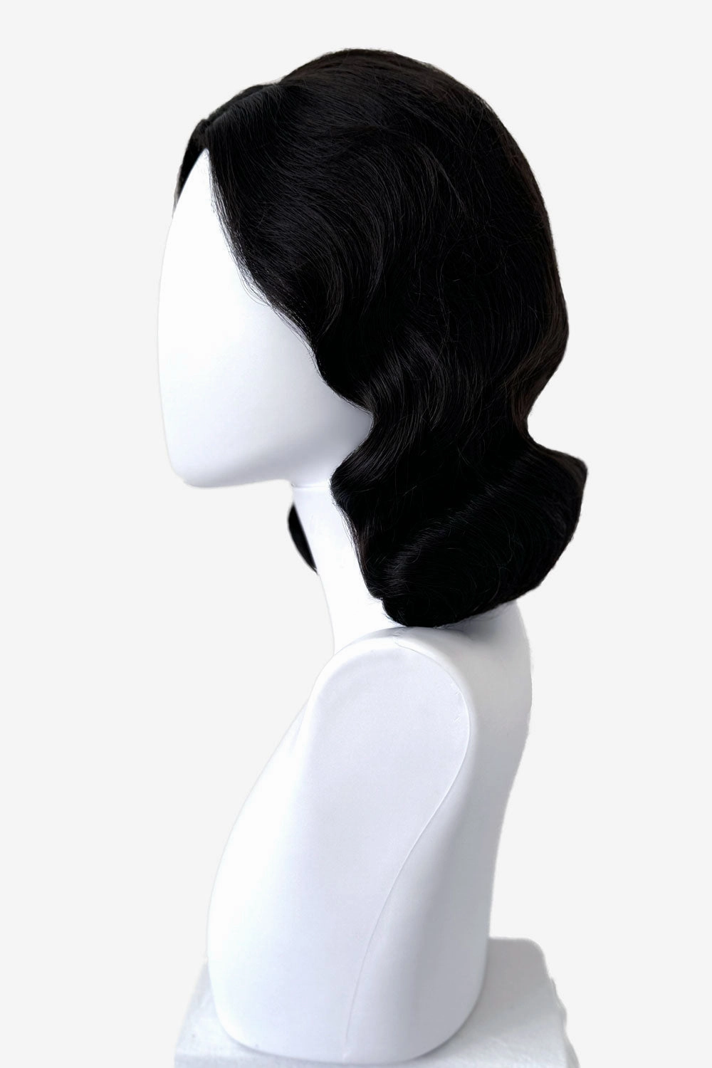 Brown 1940s pinup style wig, with finger waves: Honey