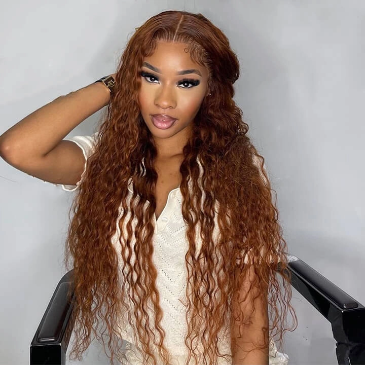 Brown Water Wave Transparent Lace Wig Colored 4x4/13x4 HD Lace Human Hair Wigs