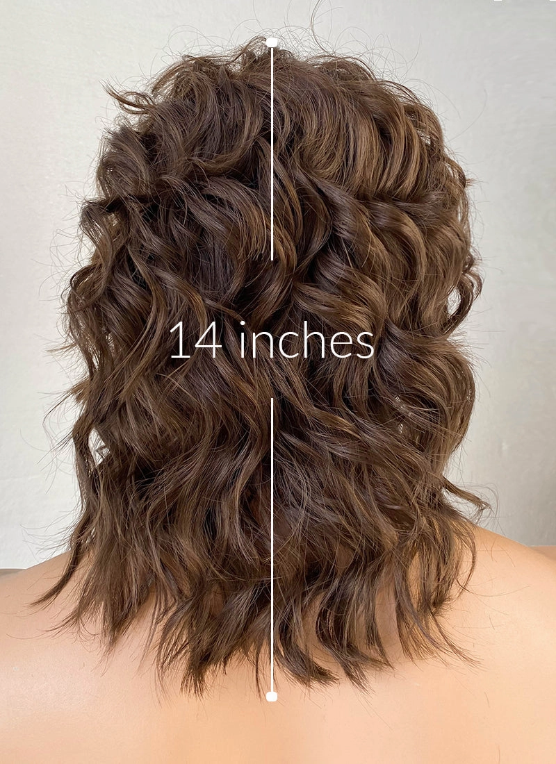 Brunette Wavy Lace Front Synthetic Men's Wig LF407G