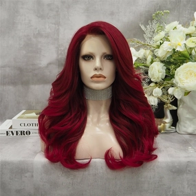 Burgundy Red Wave Lace Front Synthetic Imstyle Wig