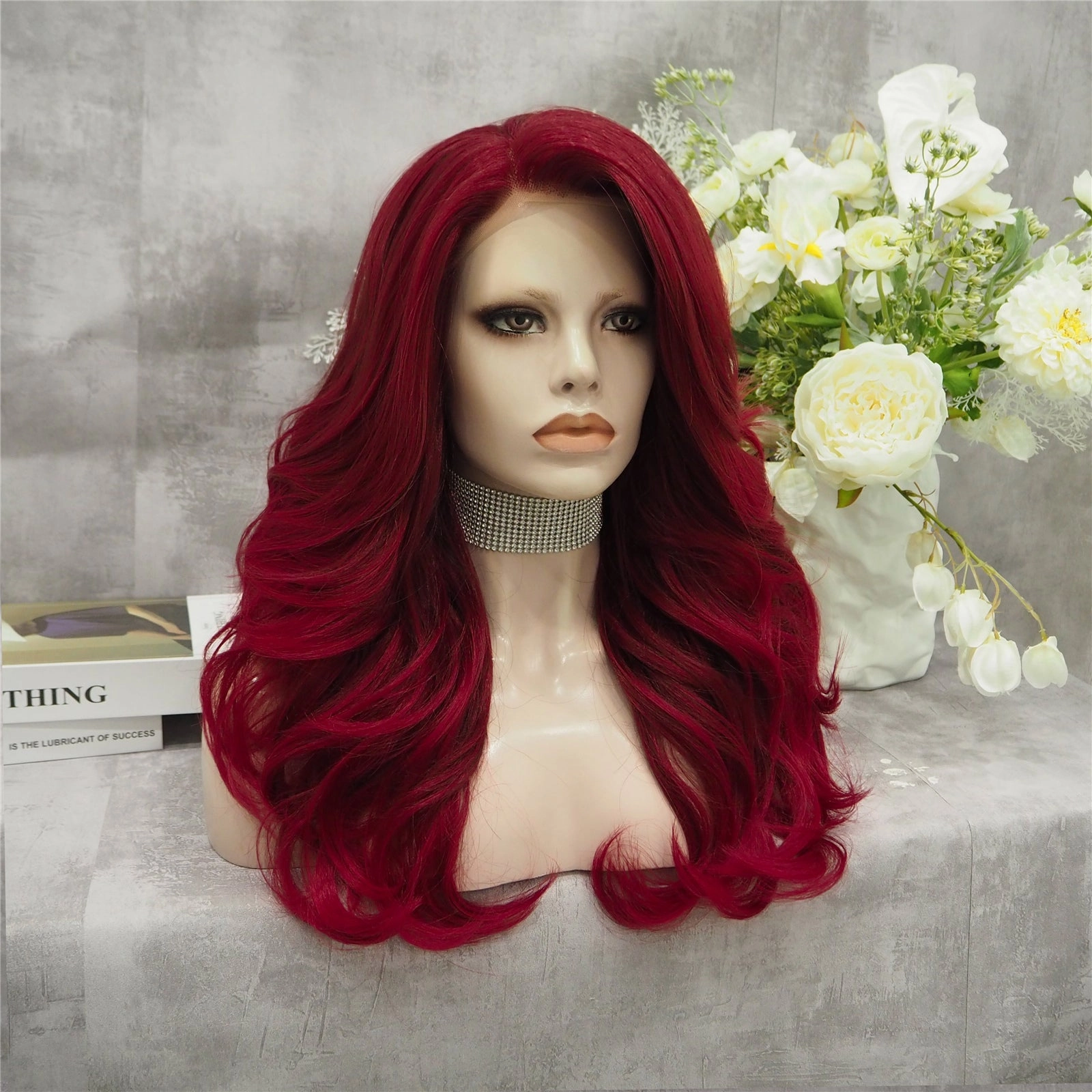 Burgundy Red Wave Lace Front Synthetic Imstyle Wig