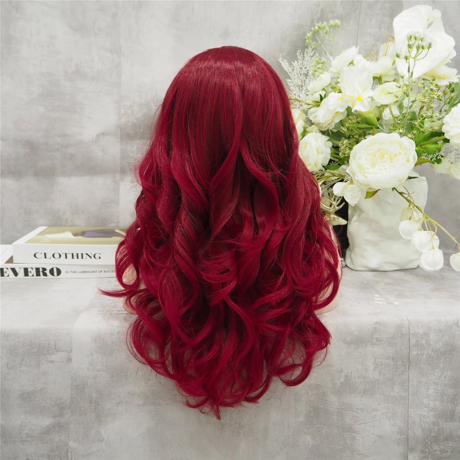 Burgundy Red Wave Lace Front Synthetic Imstyle Wig