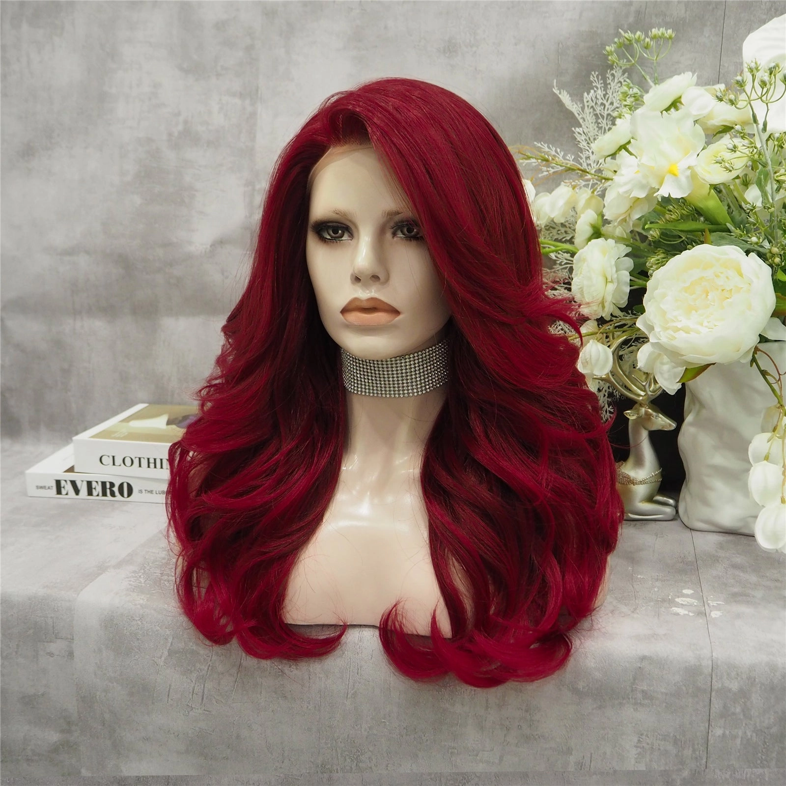 Burgundy Red Wave Lace Front Synthetic Imstyle Wig