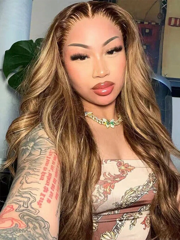 Buy 1 Get 1 Free Wig Chinalacewig 8x6 Royal 007 Lace Wig Highlight Wave Color Wear &Go Breathable Cap Wig CL023