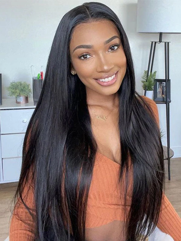 Buy 1 Get 1 Free Wig Chinalacewig 8x6 Royal 007 Lace Wig Natural Black Color Silk Straight Wear &Go Breathable Cap Wig CL021
