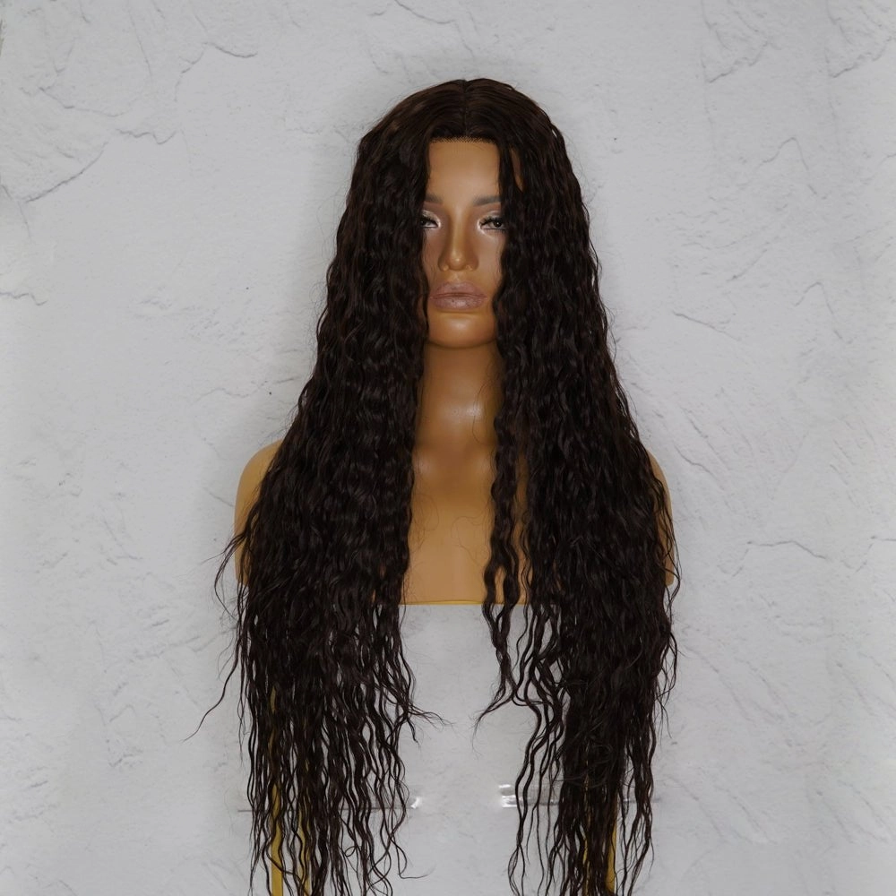 CAMILLA Wet Look Dark Brown Lace Front Wig