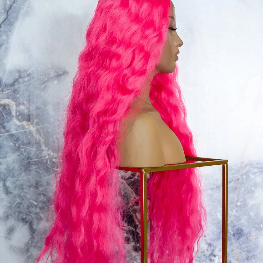 CARDI 40" Neon Pink Lace Front Wig