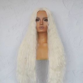 CARDI 40" White Platinum Blonde Lace Front Wig