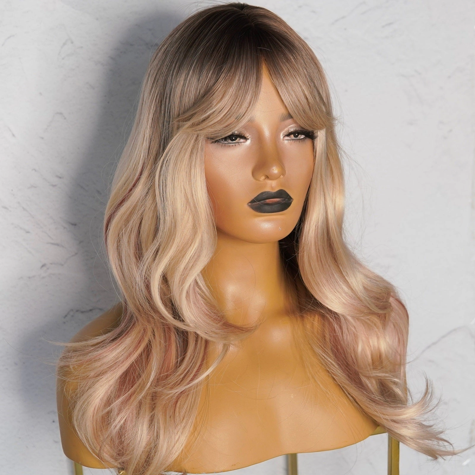 CARLY Ombre with Pink Lowlights Fringe Wig