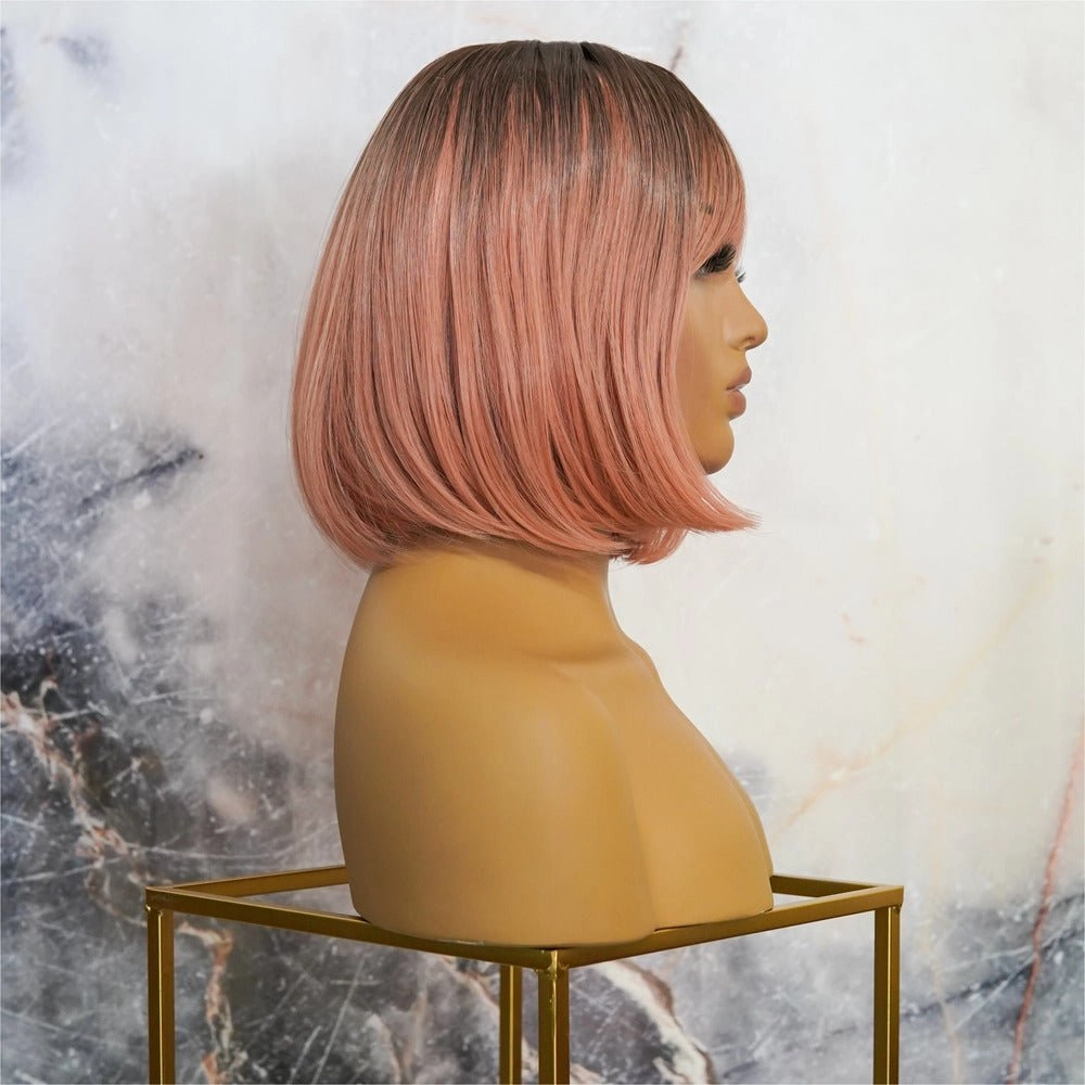 CHANEL Pink Ombre Fringe Wig