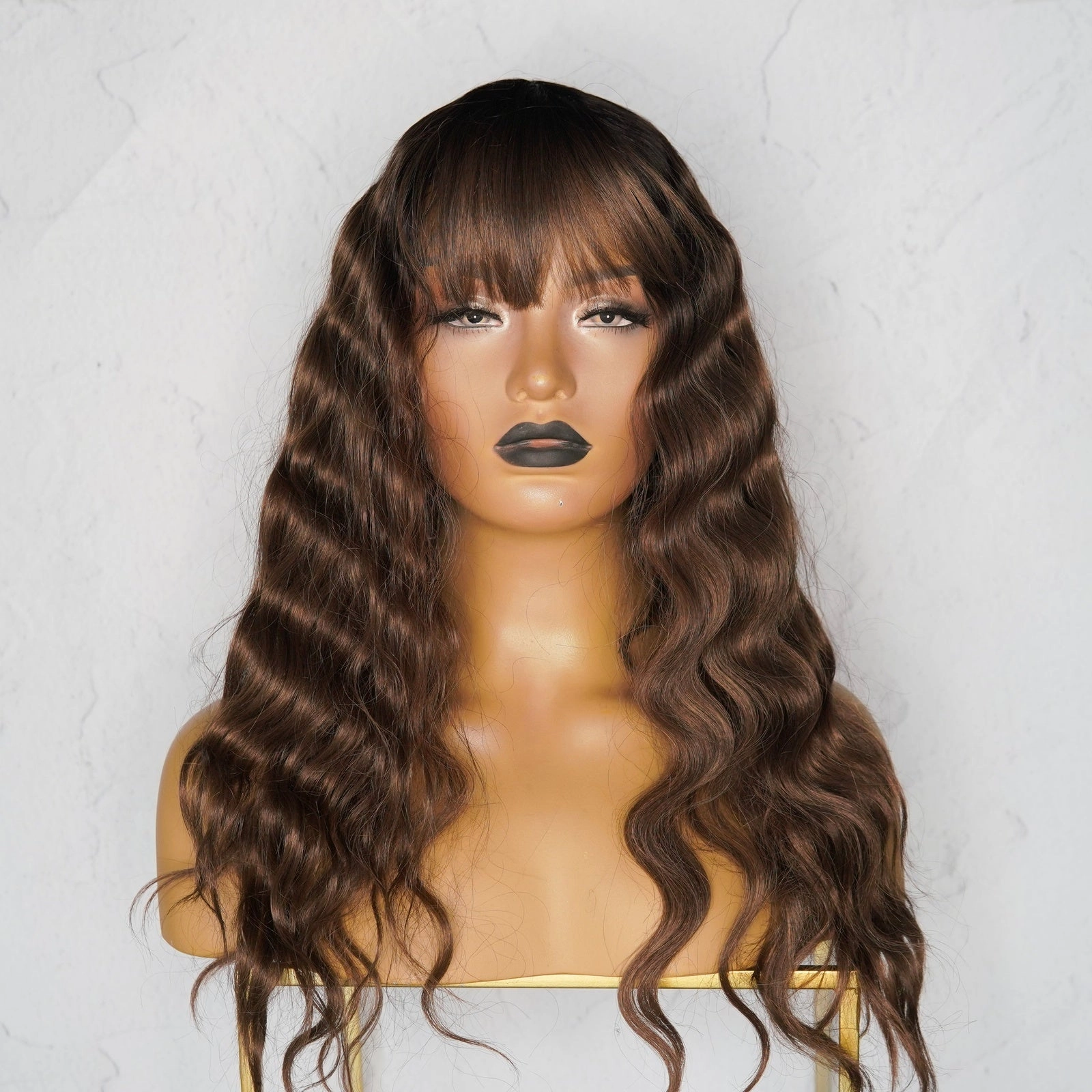 CHELSEA Dark Chocolate Brown Fringe Wig