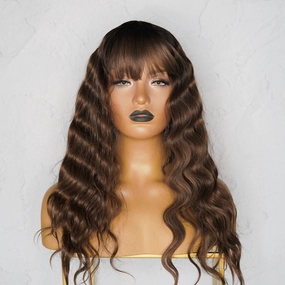 CHELSEA Dark Chocolate Brown Fringe Wig