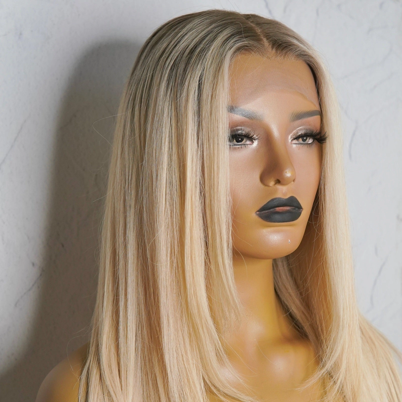 CHERI Ash Blonde Root Human Hair Lace Front Wig ** READY TO SHIP **