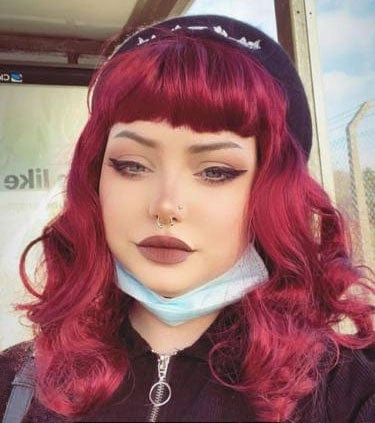 Cherry red 1950s pinup style wig: Sandra