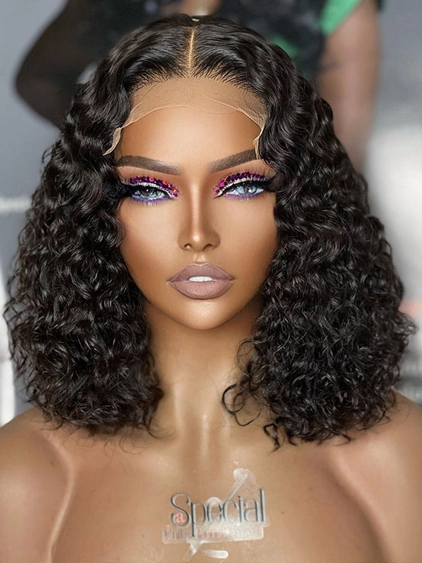 Chinalacewig 50% Off Limited 1 Piece For Natural Color& #1B Curly& Wavy 100% Virgin Human Hair Wig WH01