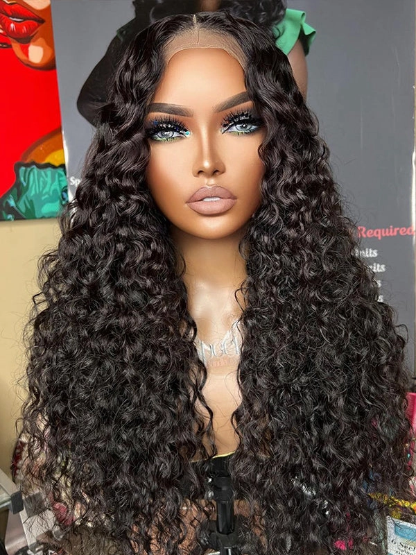 Chinalacewig 50% Off Limited 1 Piece For Natural Color& #1B Curly& Wavy 100% Virgin Human Hair Wig WH01