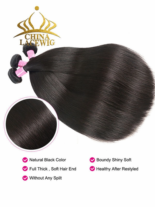 Chinalacewig Brazilian Hair Bundles With 13*4 HD Frontal 100% Human Hair Body Wave Weave CF411