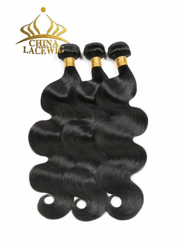 Chinalacewig Brazilian Hair Bundles With 13*4 HD Frontal 100% Human Hair Body Wave Weave CF411