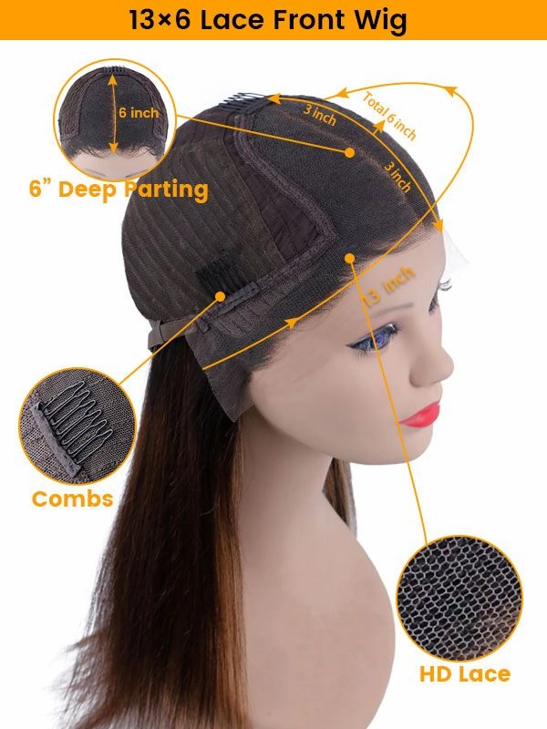 Chinalacewig Deep Wave 13x6 Undetectable HD Lace Front Human Hair Wigs NCF63