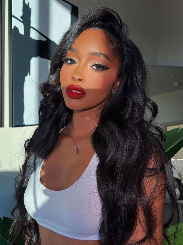 Chinalacewig Natural Color Body Wavy 360 HD Lace Virgin Human Hair Wigs NCF85